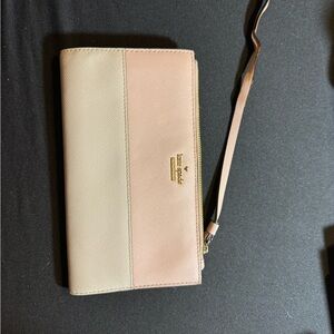 Kate Spade Two-Tone Wristlet in Pink and Cream